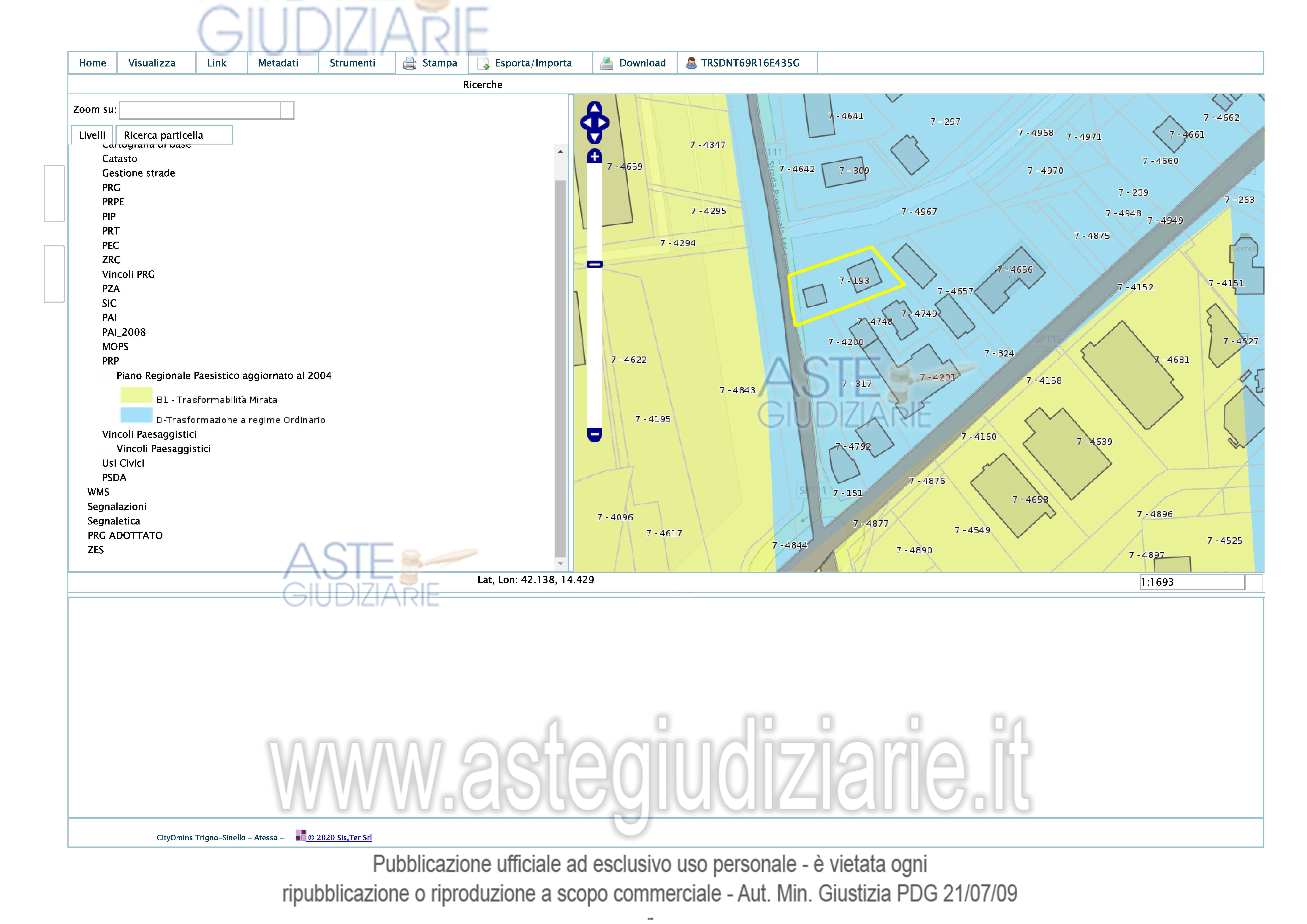 Planimetria del bene