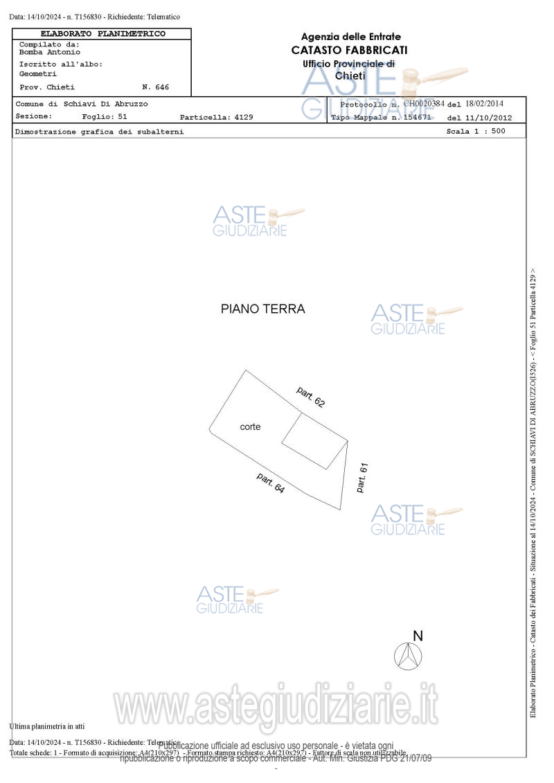Planimetria del bene