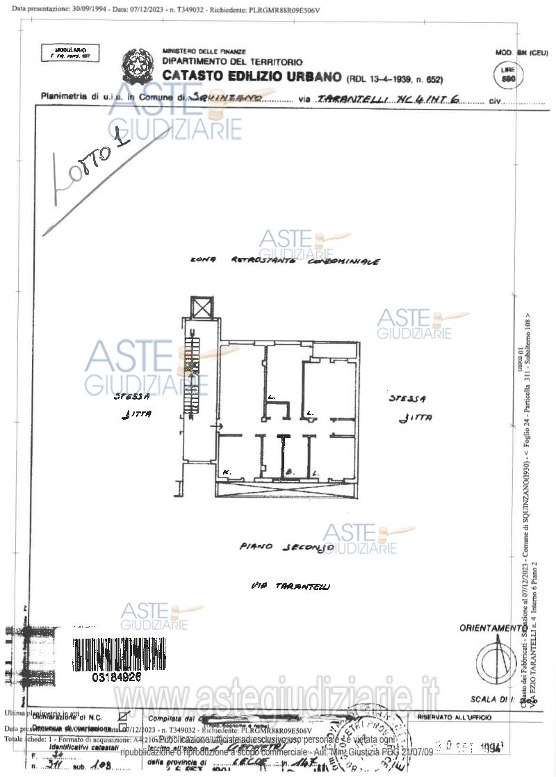 Planimetria del bene