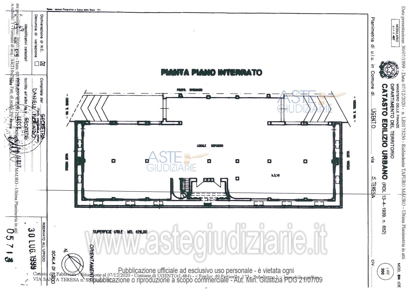 Planimetria del bene