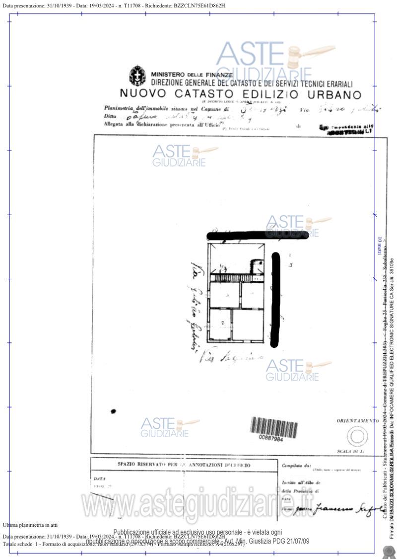 Planimetria del bene