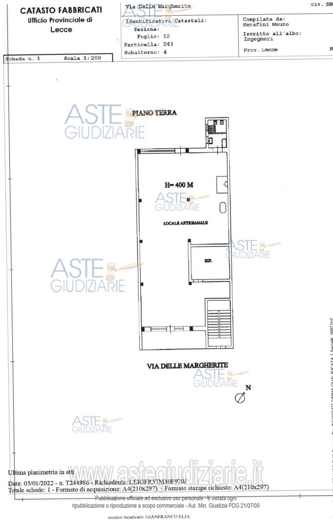 Planimetria del bene