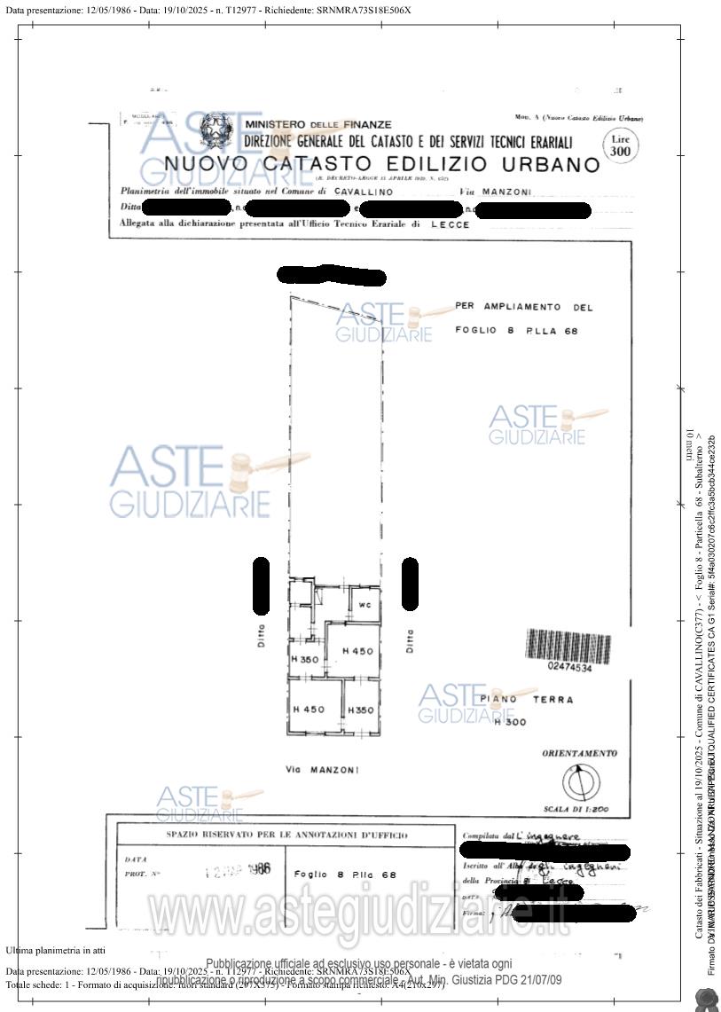 Planimetria del bene
