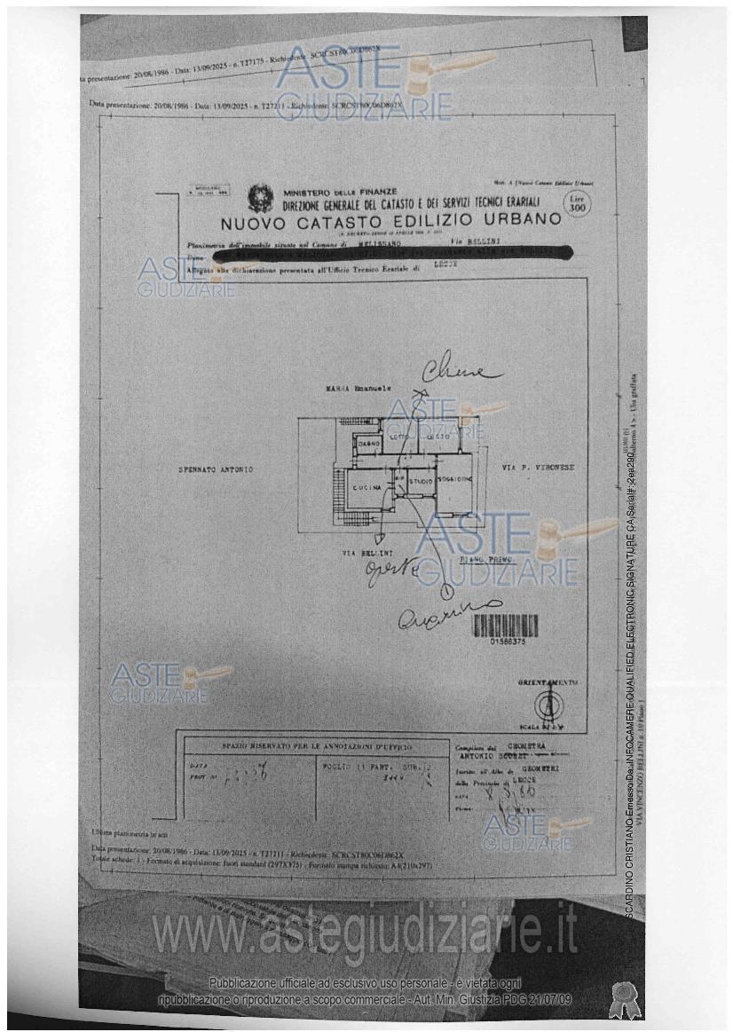 Planimetria del bene