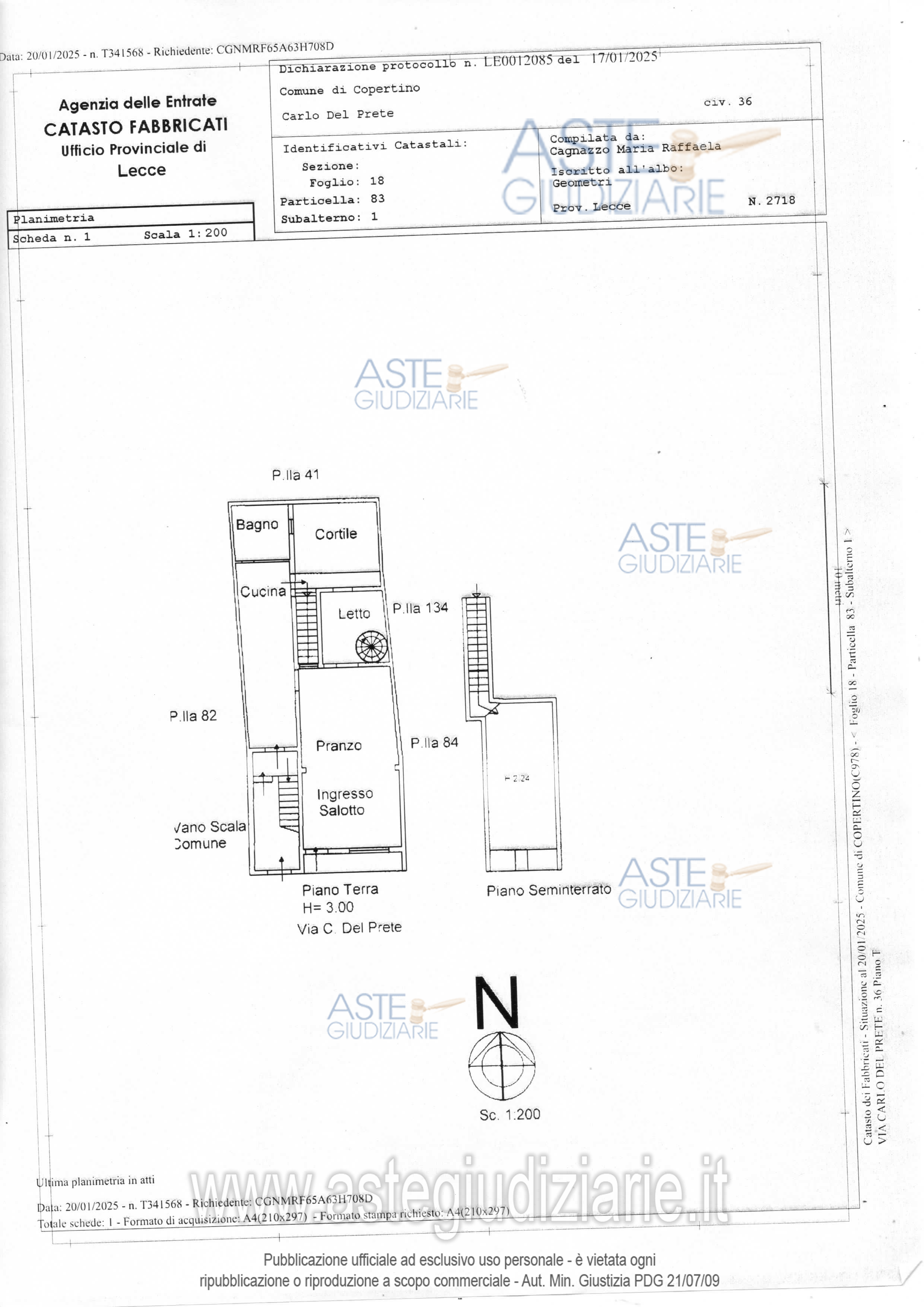 Planimetria del bene