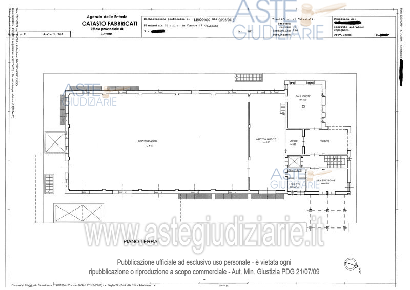 Planimetria del bene
