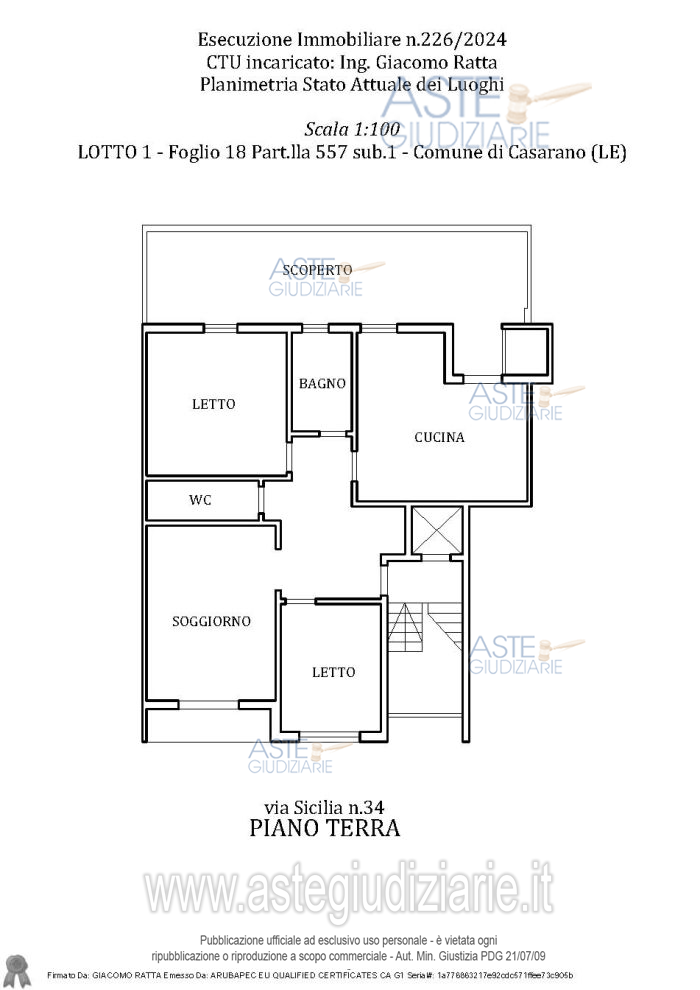 Planimetria del bene