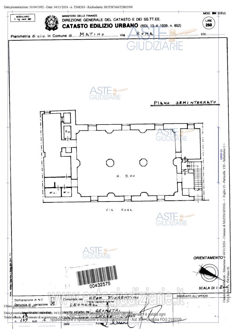 Planimetria del bene