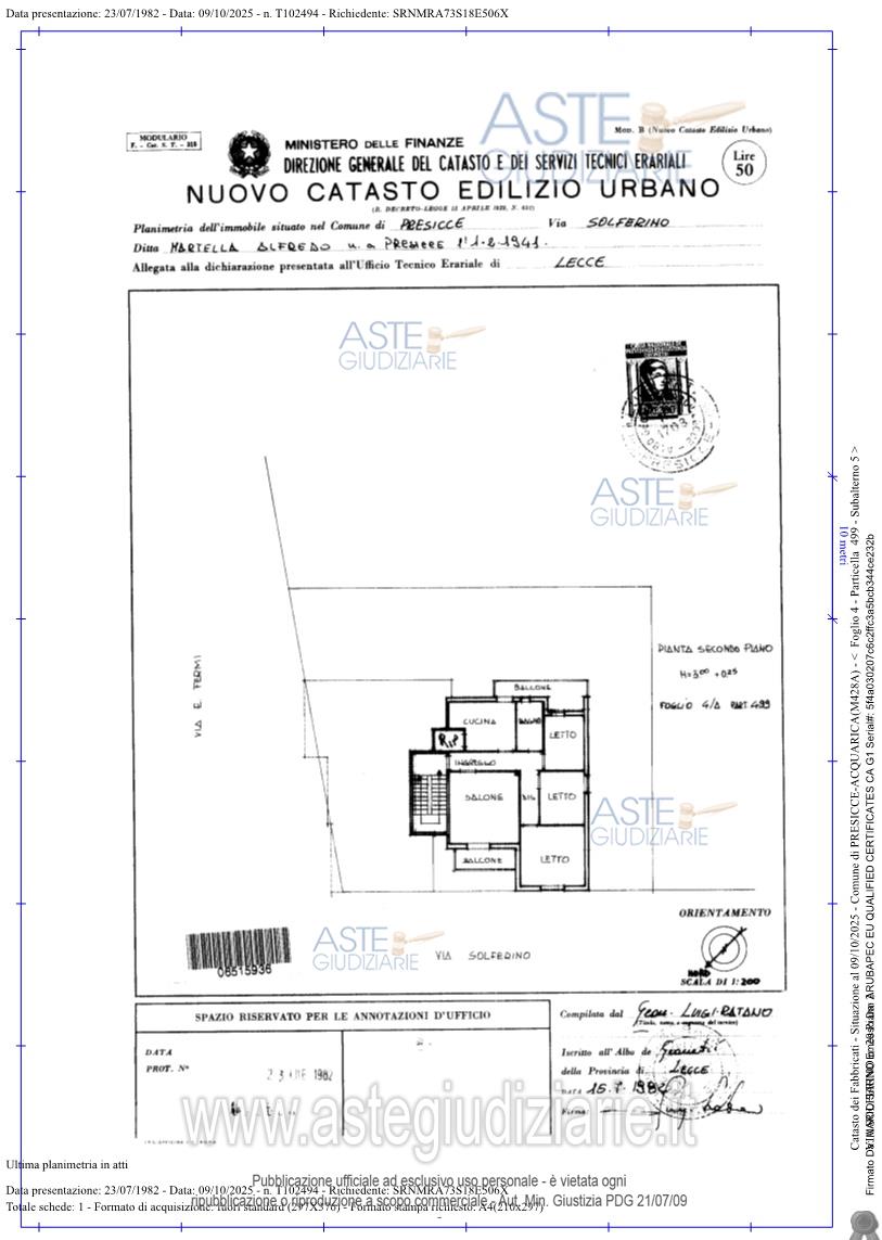 Planimetria del bene