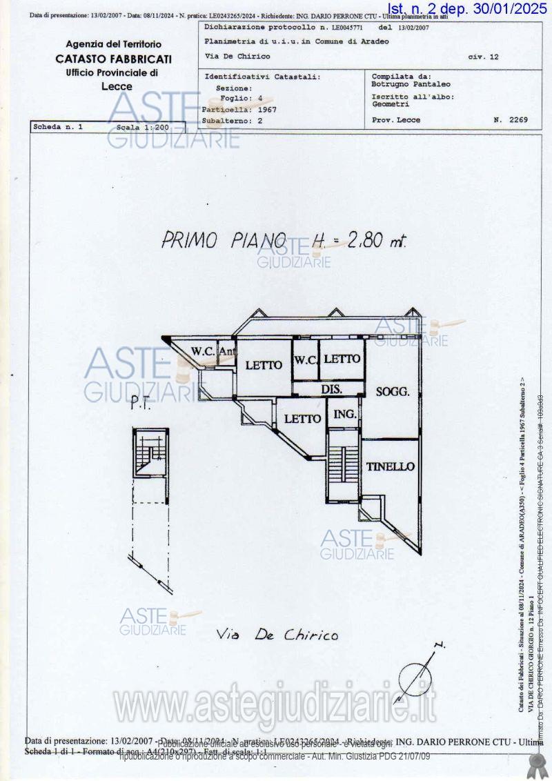 Planimetria del bene
