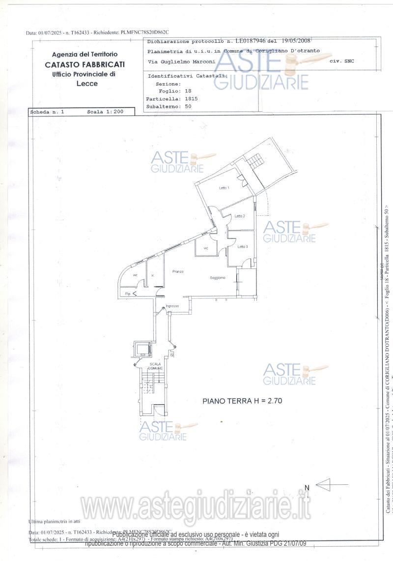 Planimetria del bene