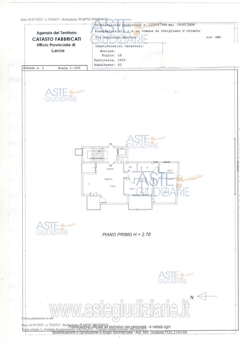 Planimetria del bene