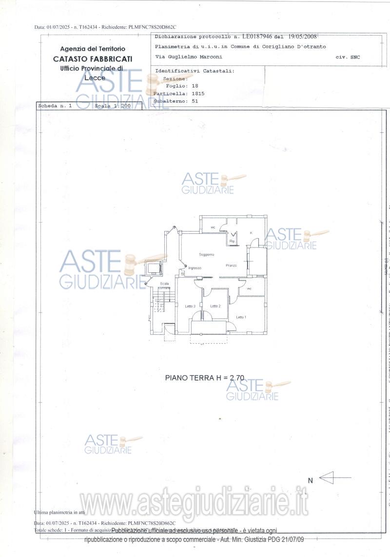 Planimetria del bene