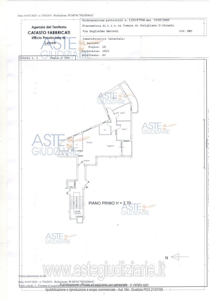 Planimetria del bene