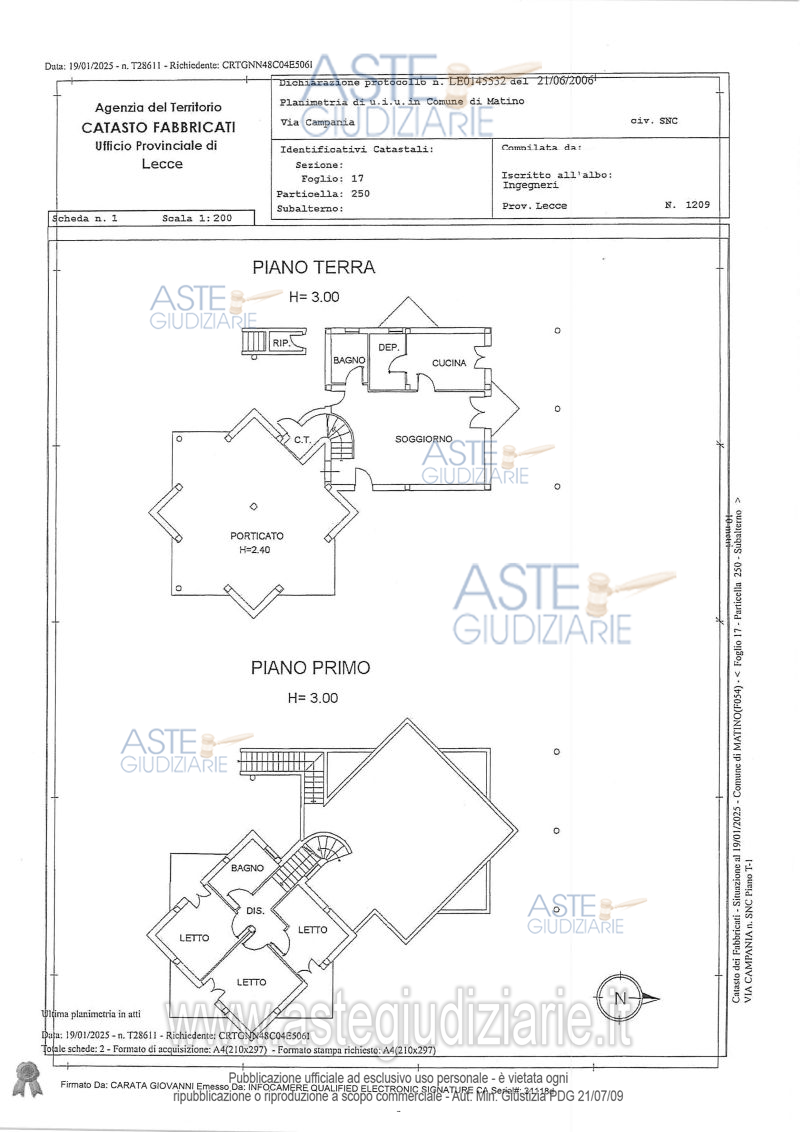 Planimetria del bene