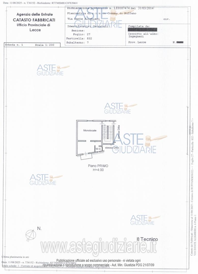 Planimetria del bene