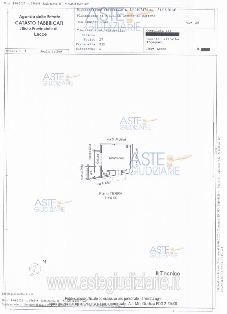 Planimetria del bene