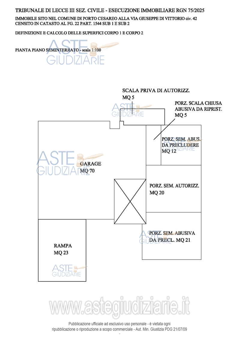 Planimetria del bene