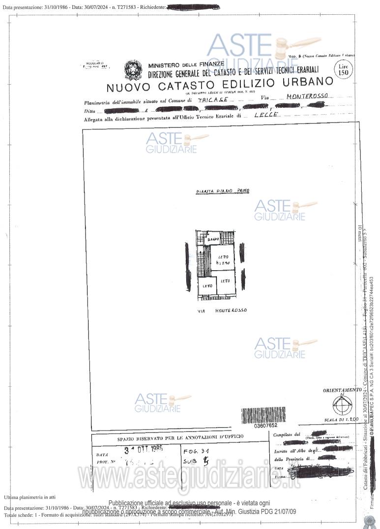 Planimetria del bene