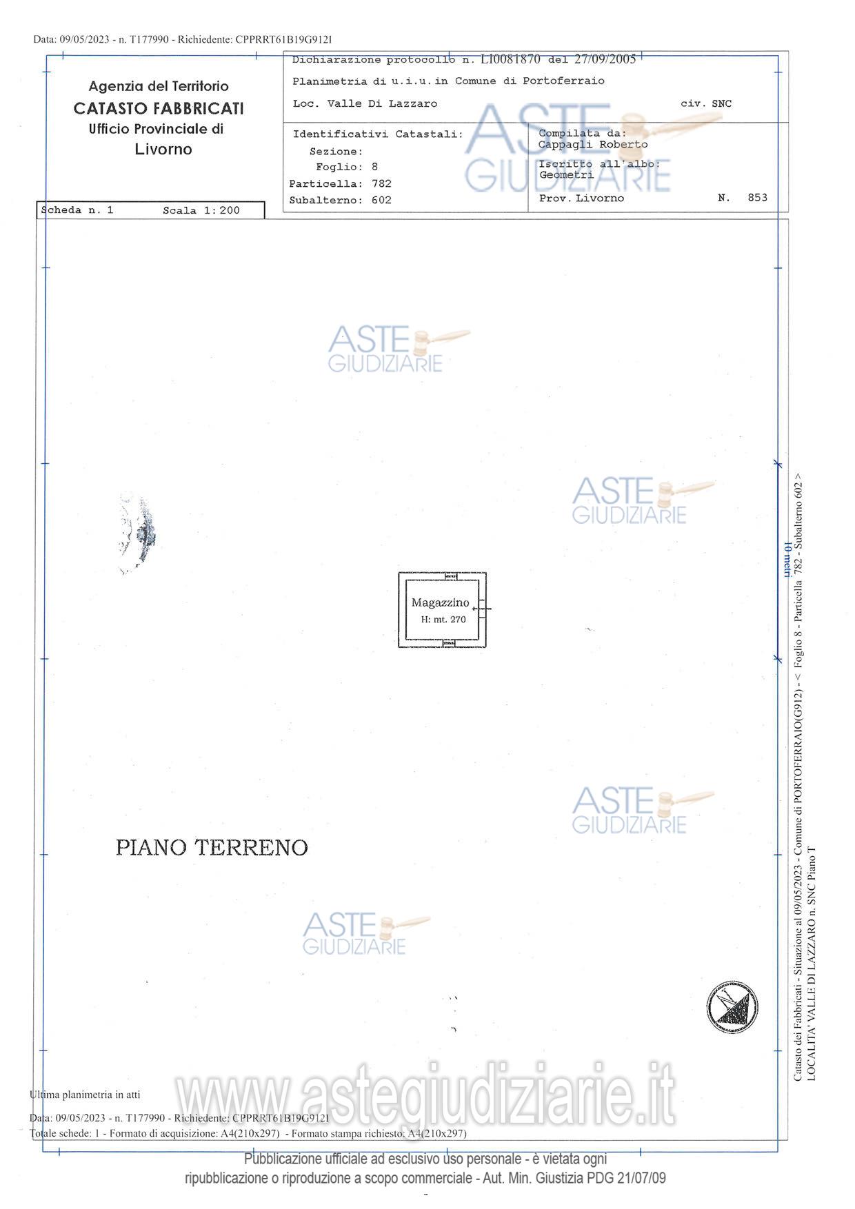 Planimetria del bene