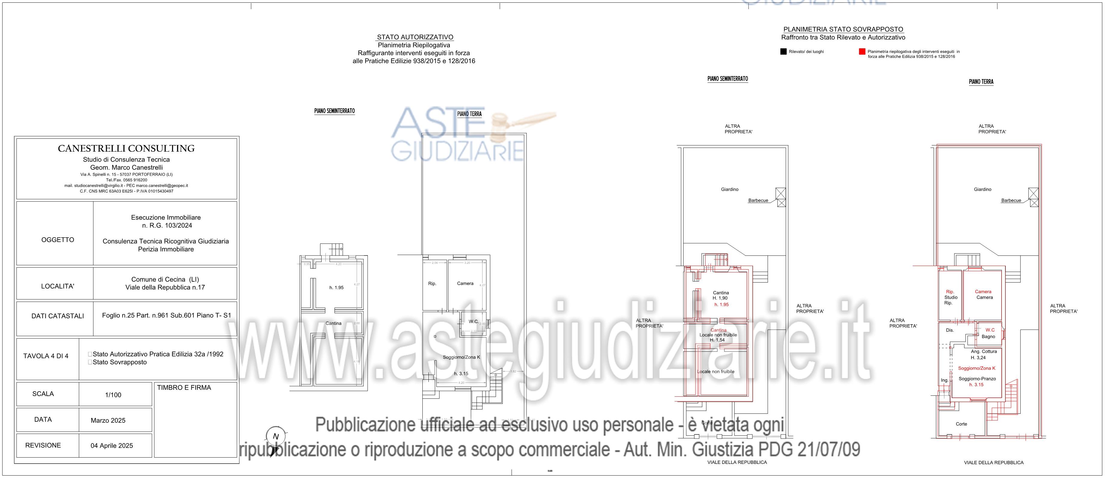 Planimetria del bene