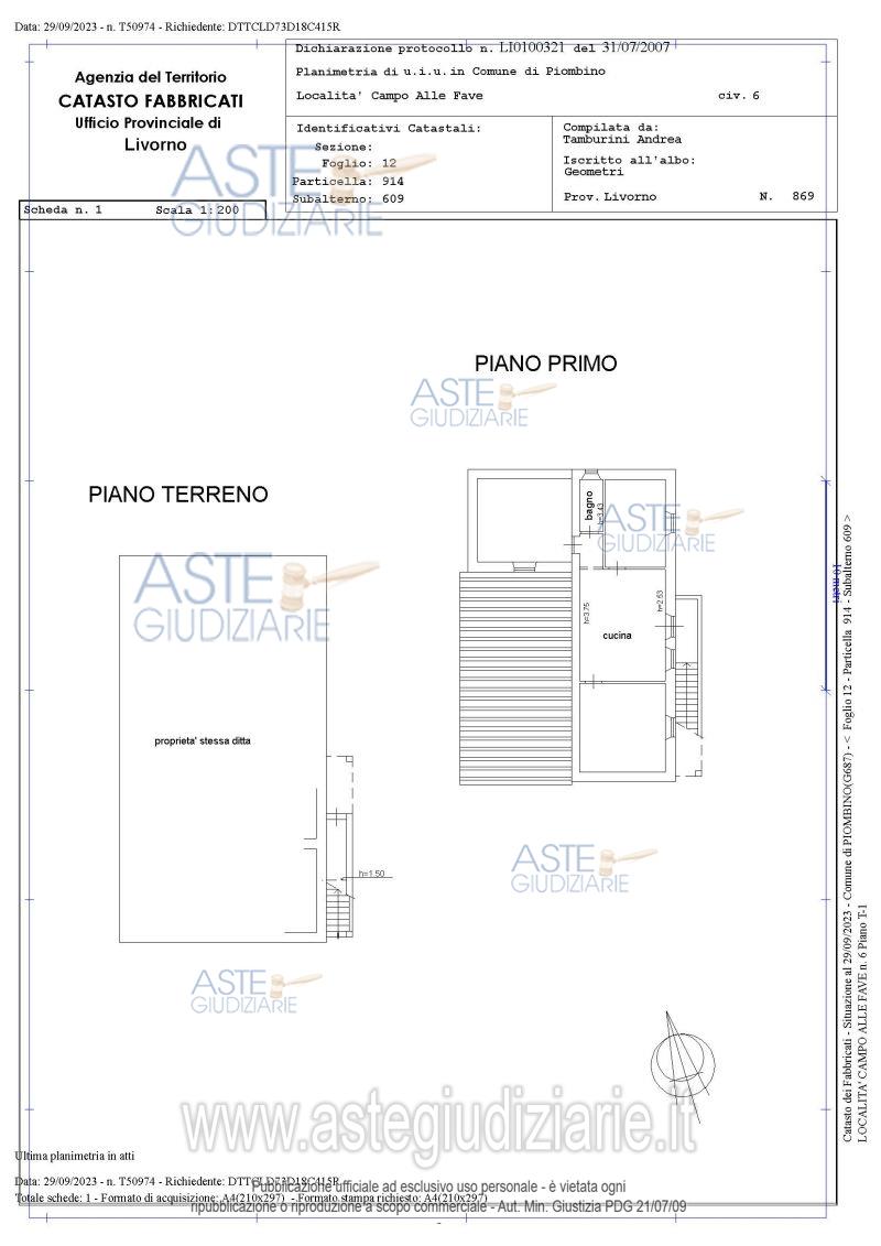 Planimetria del bene