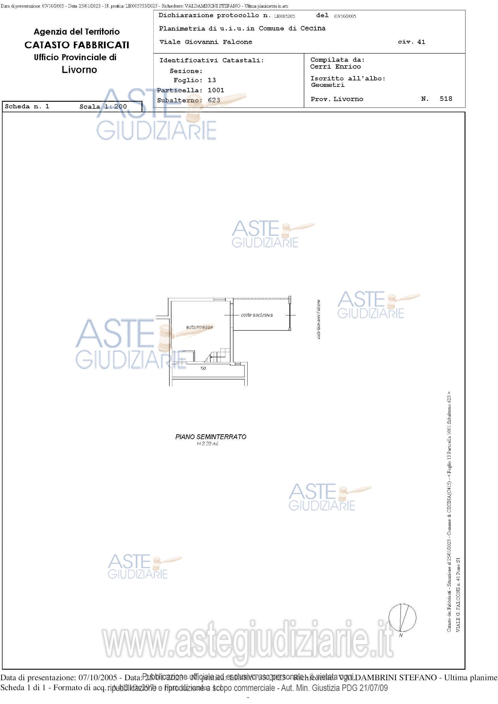 Planimetria del bene