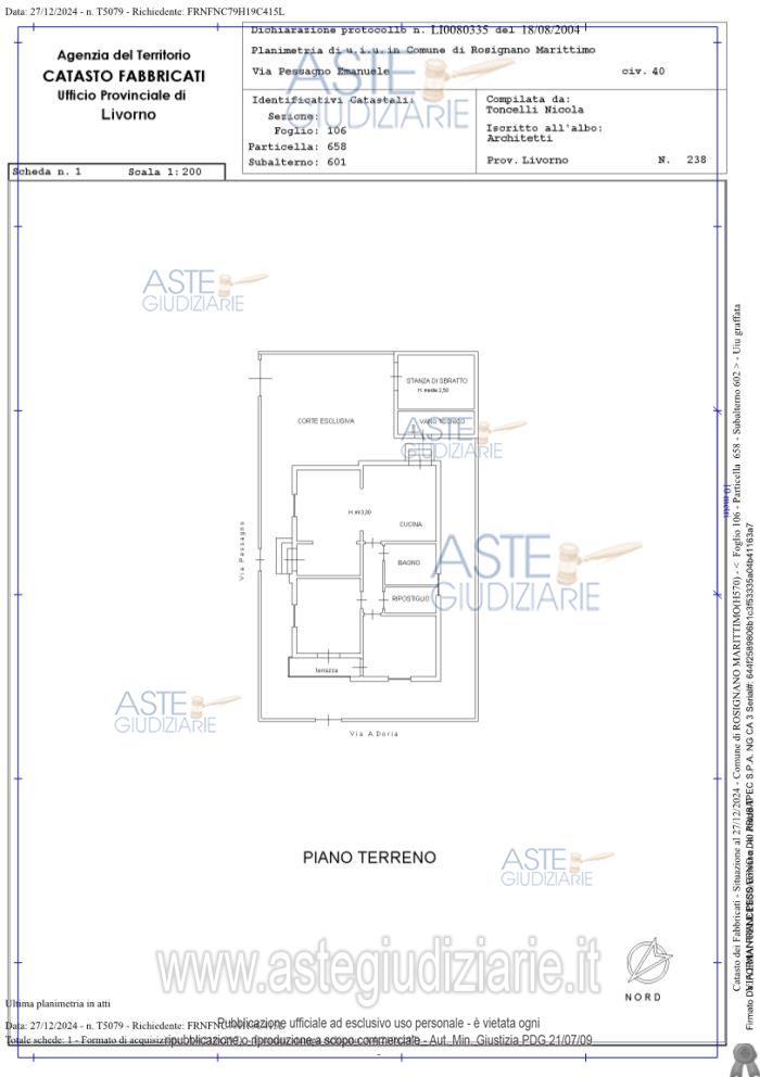 Planimetria del bene