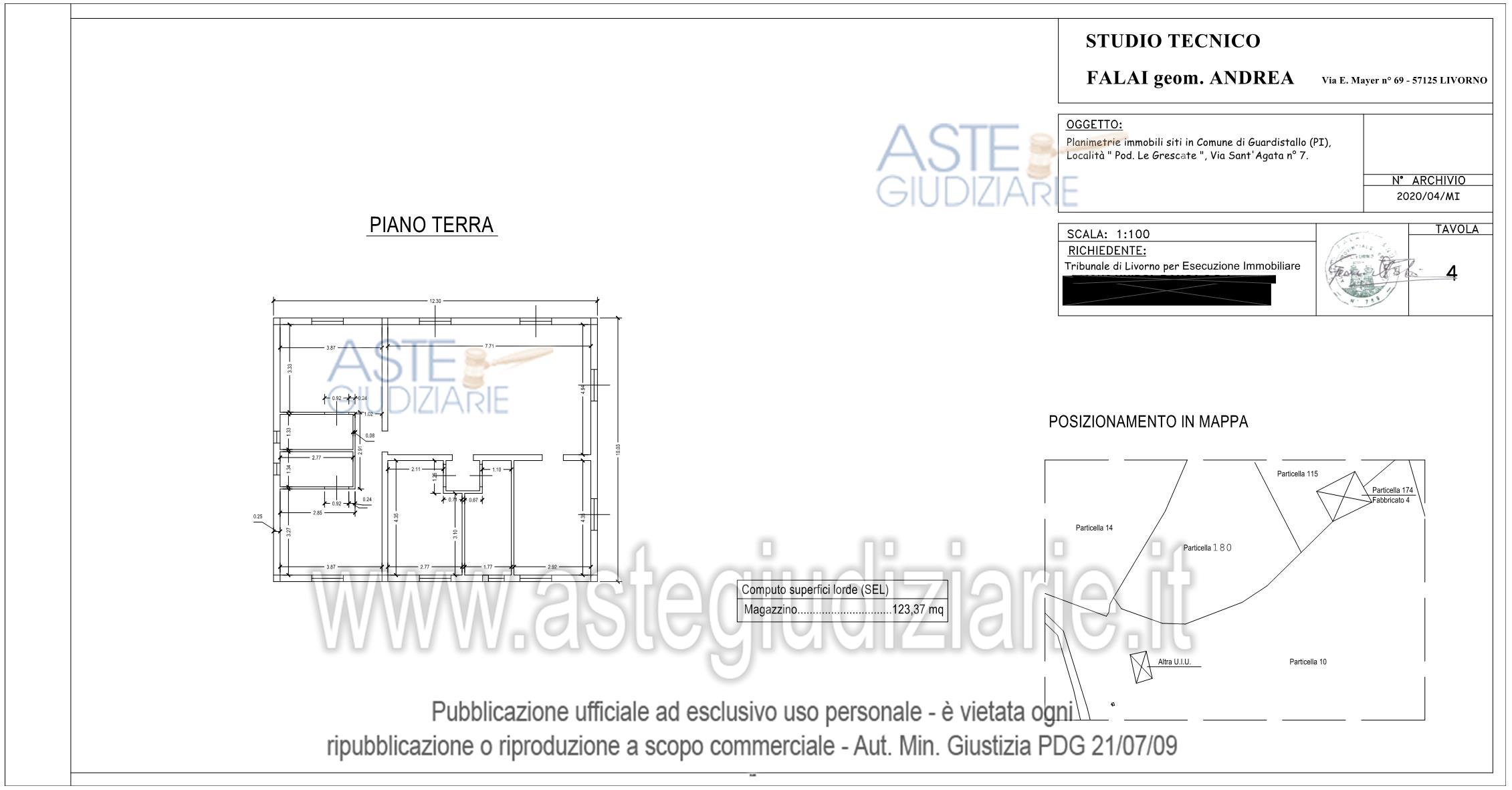 Planimetria del bene