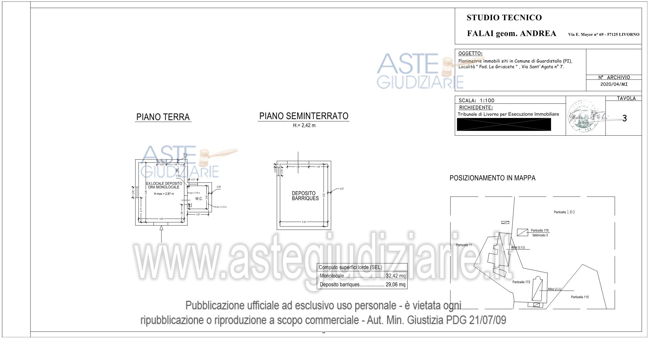 Planimetria del bene