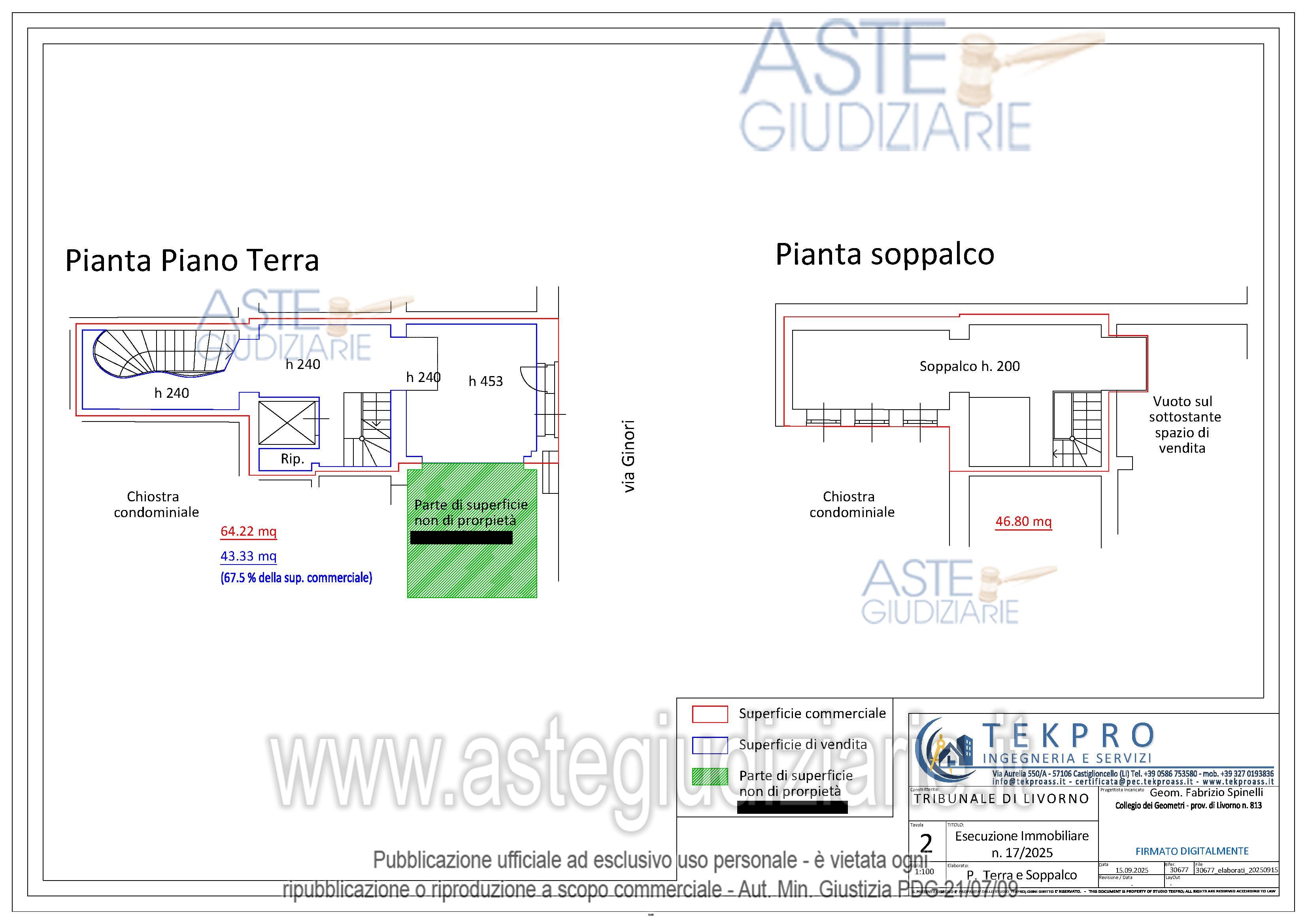 Planimetria del bene