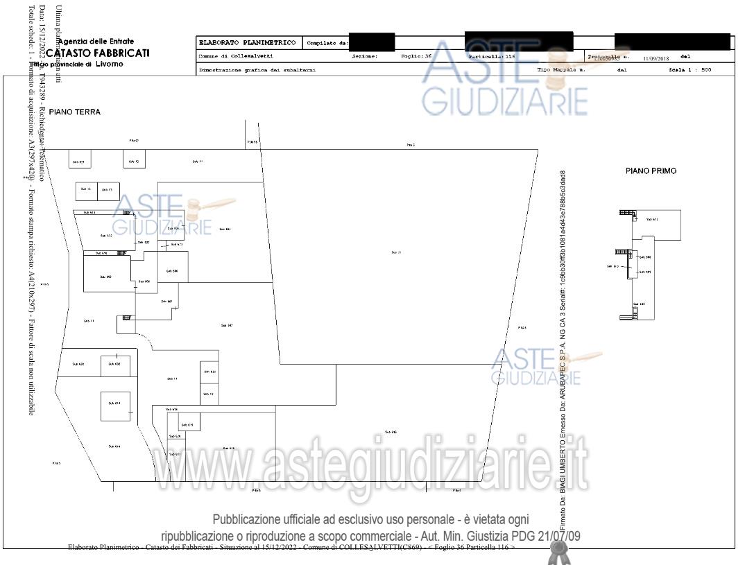 Planimetria del bene