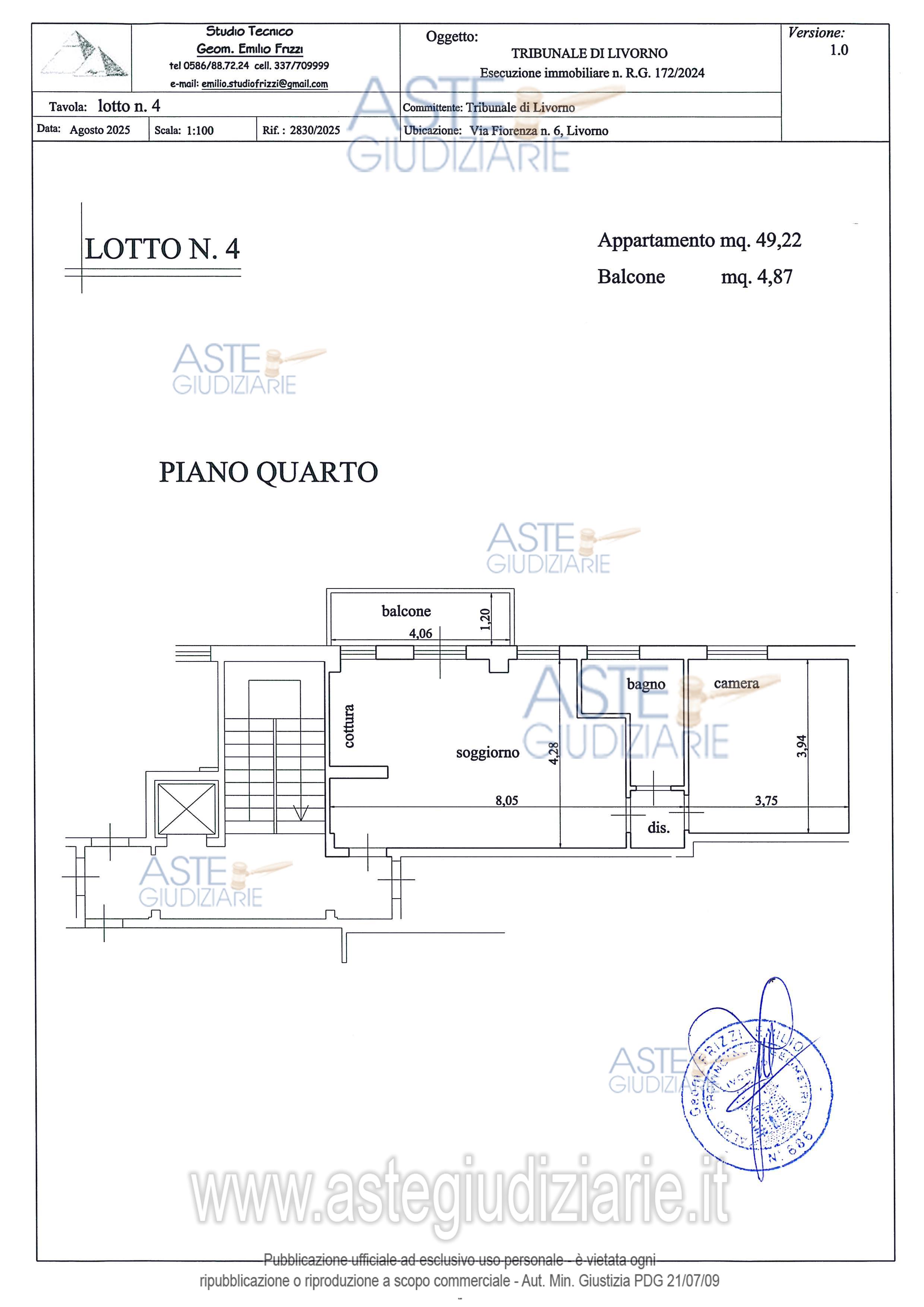 Planimetria del bene