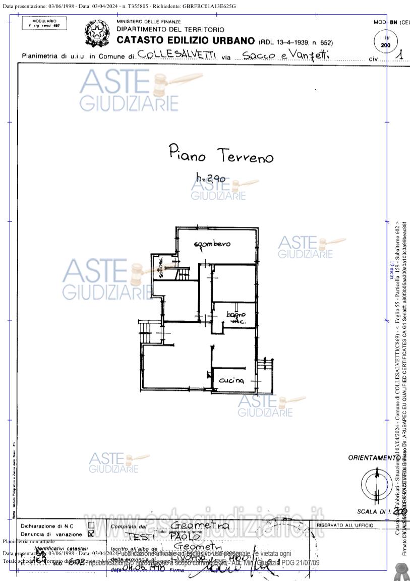 Planimetria del bene