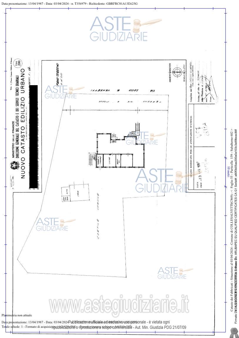 Planimetria del bene