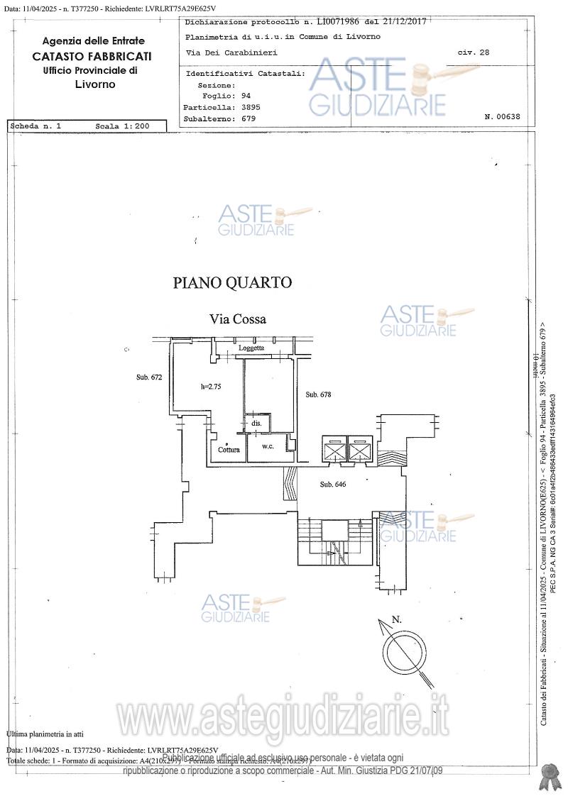 Planimetria del bene