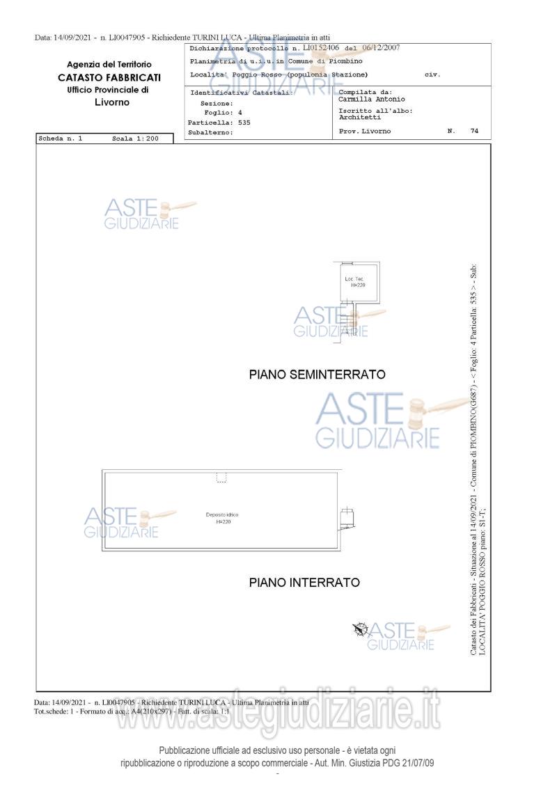Planimetria del bene