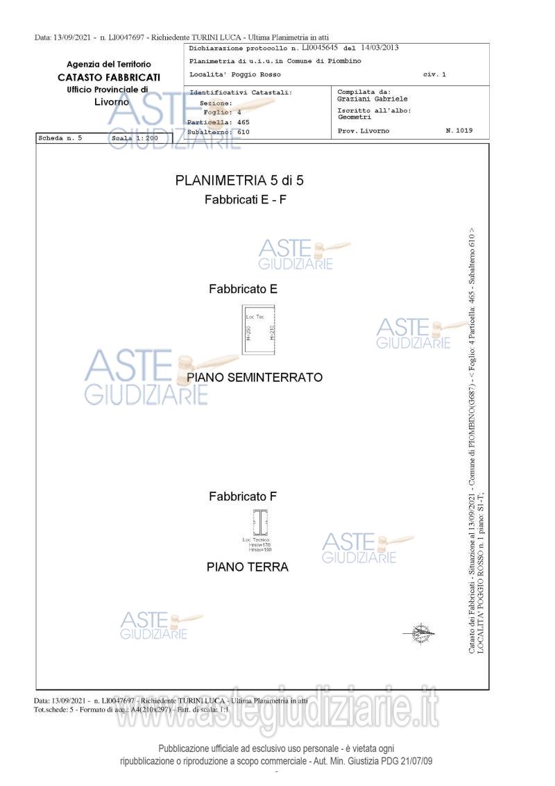Planimetria del bene