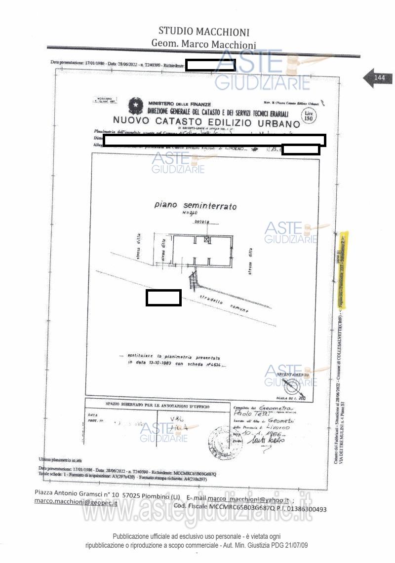 Planimetria del bene