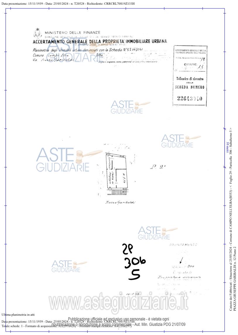 Planimetria del bene