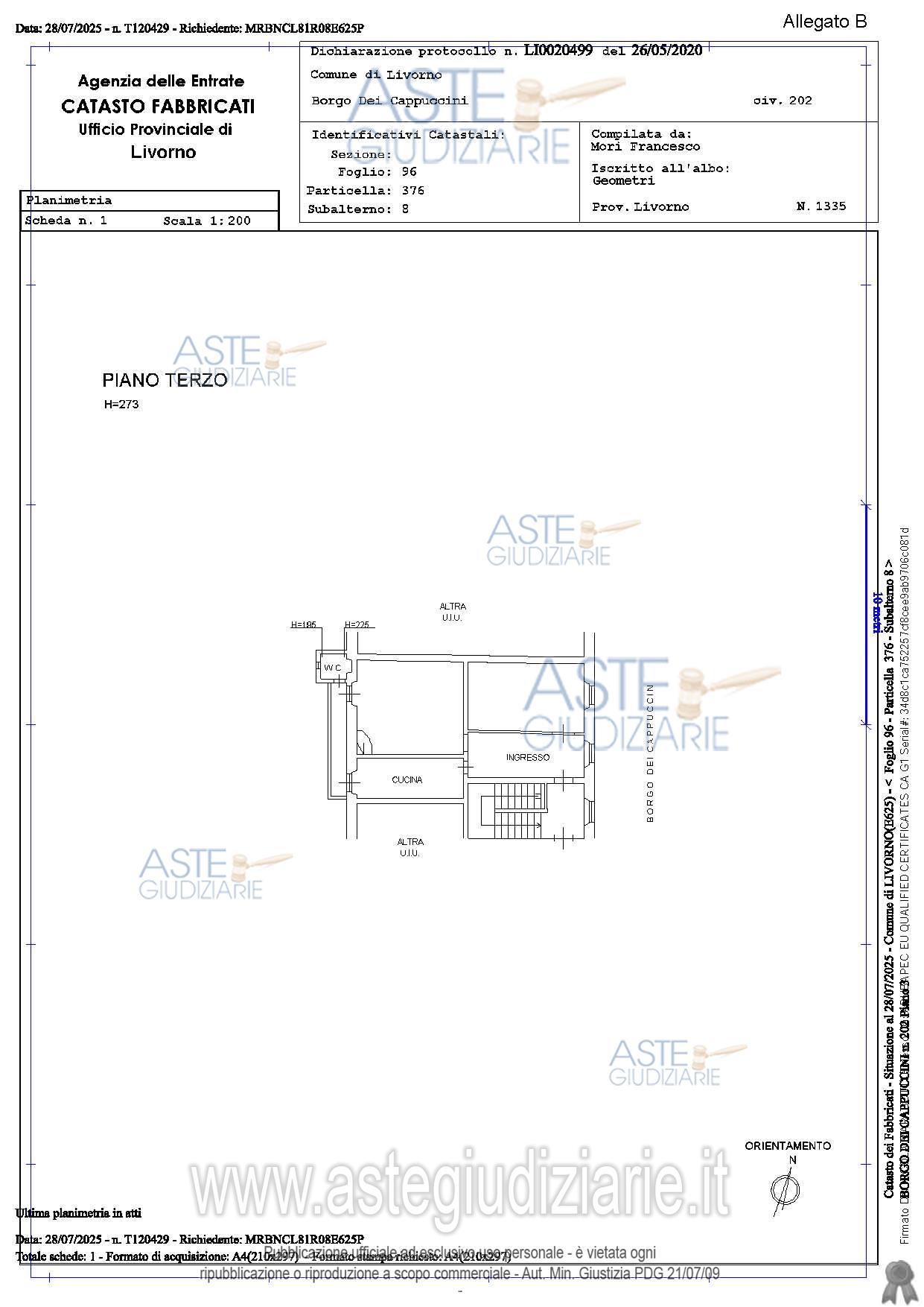 Planimetria del bene