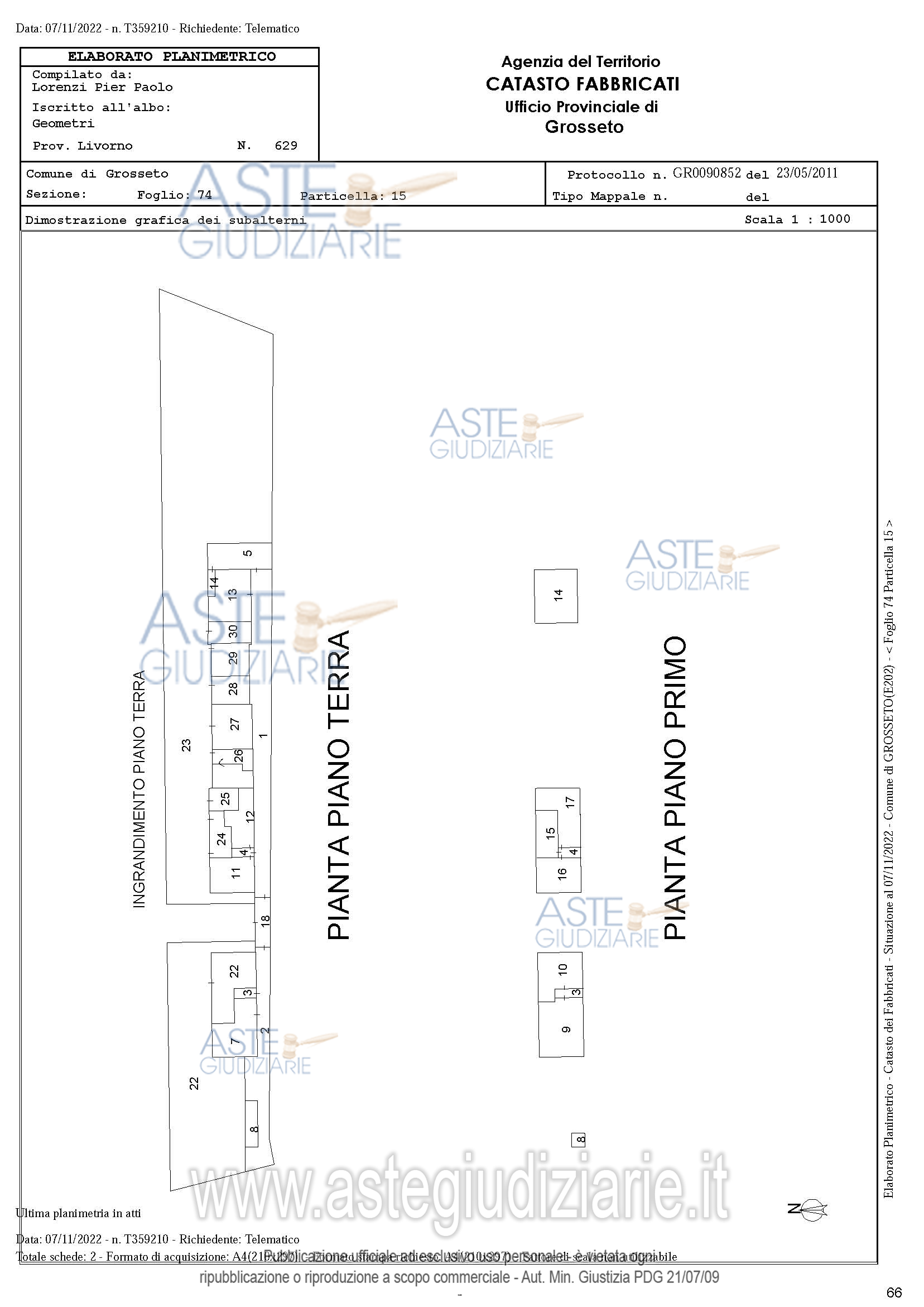 Planimetria del bene