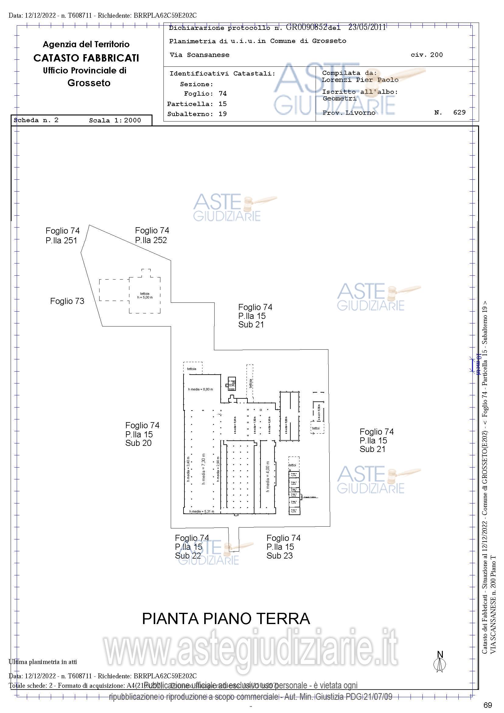 Planimetria del bene