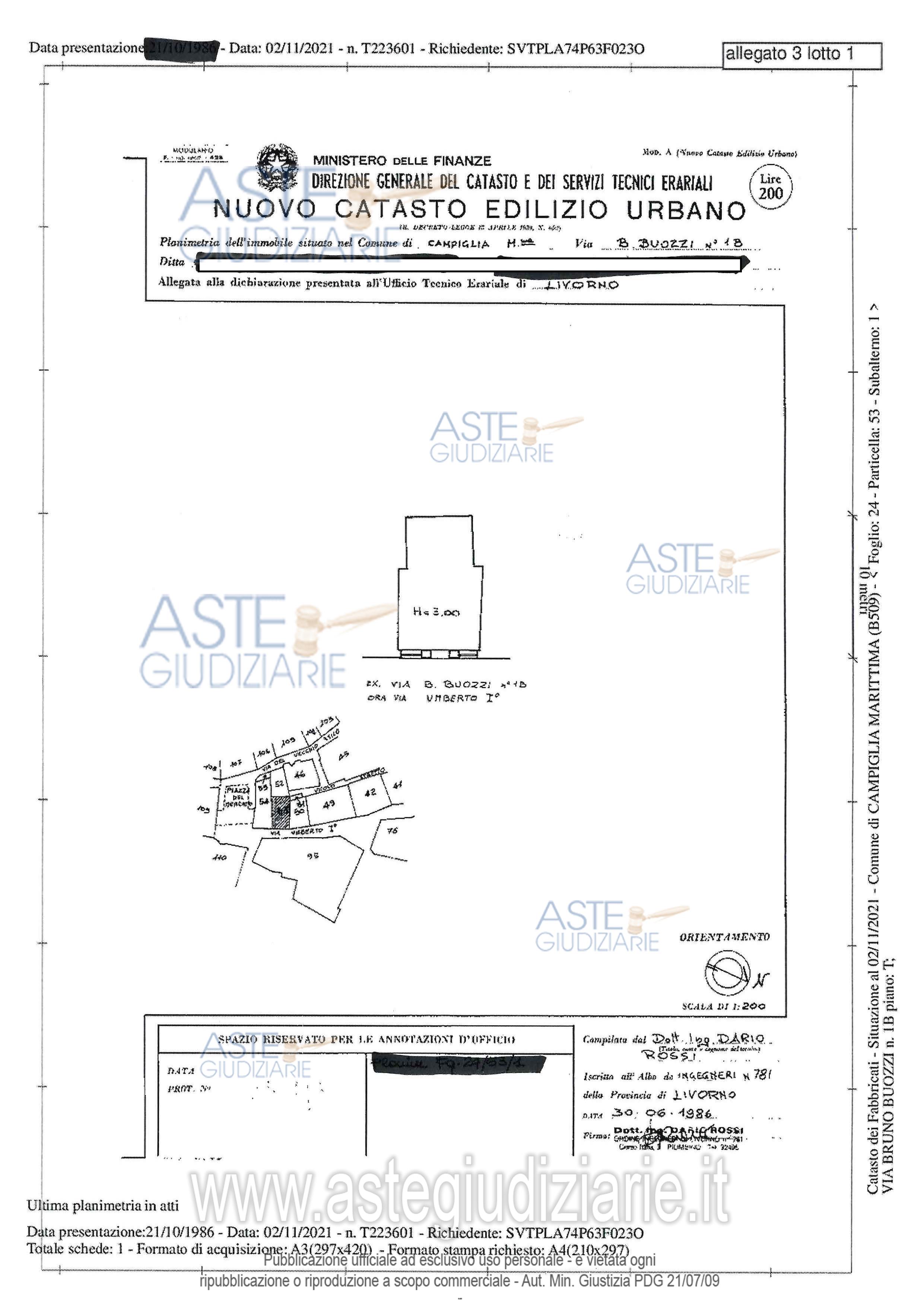 Planimetria del bene