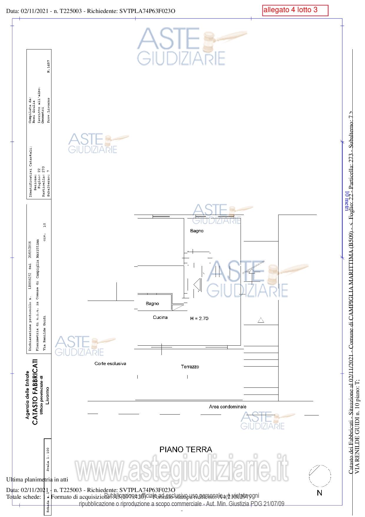 Planimetria del bene