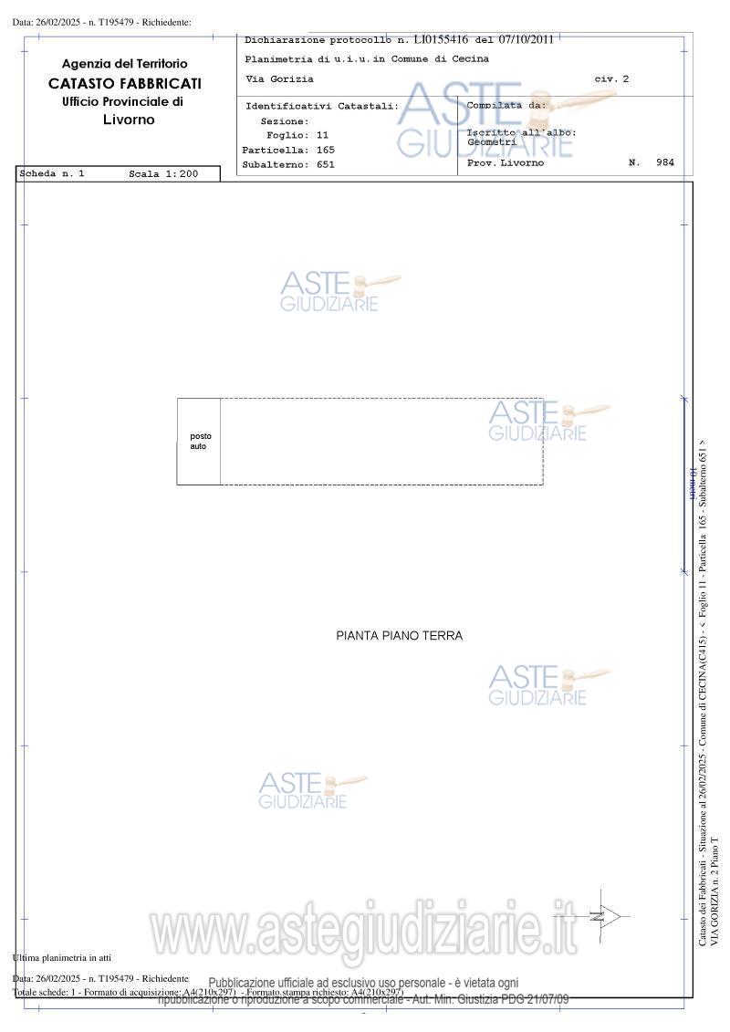 Planimetria del bene