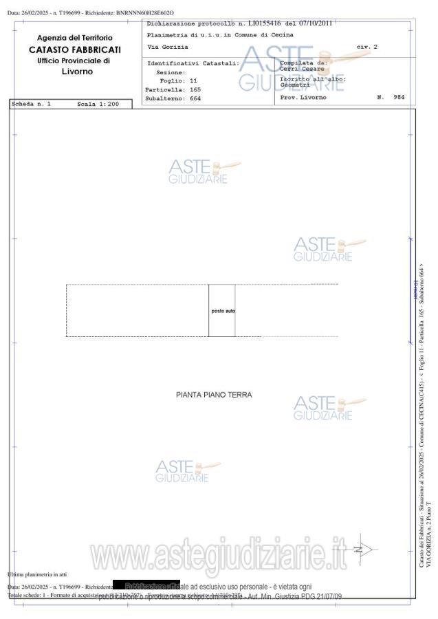 Planimetria del bene