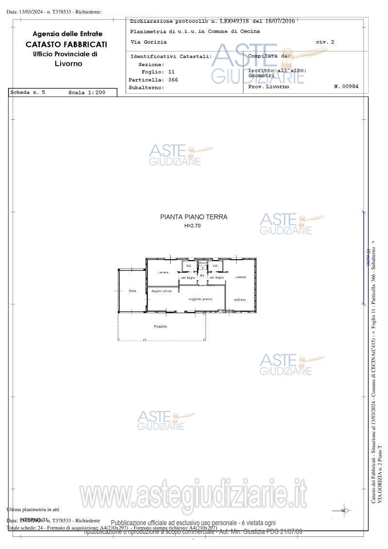 Planimetria del bene