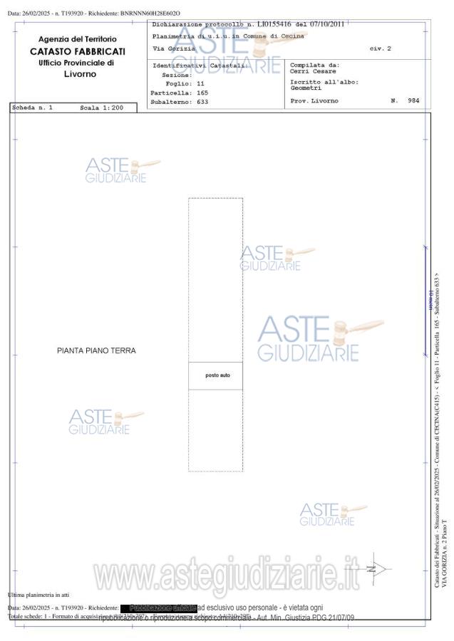 Planimetria del bene