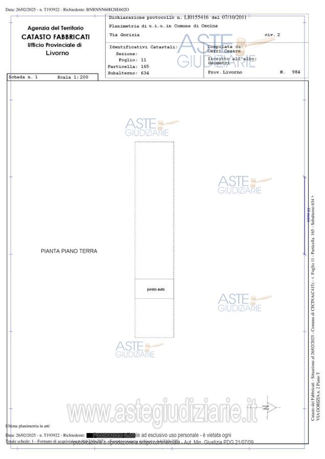 Planimetria del bene